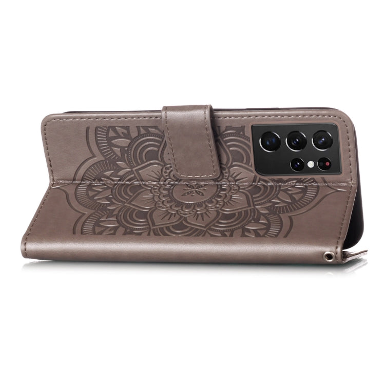 For Samsung Galaxy S21 Ultra 5G Dream Catcher Printing Horizontal Flip Leather Case with Holder & Card Slots & Wallet & Lanyard