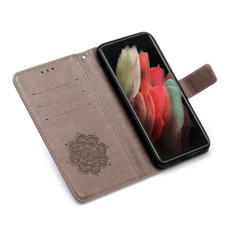 For Samsung Galaxy S21 Ultra 5G Dream Catcher Printing Horizontal Flip Leather Case with Holder & Card Slots & Wallet & Lanyard