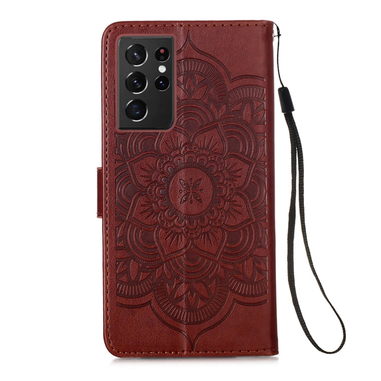 For Samsung Galaxy S21 Ultra 5G Dream Catcher Printing Horizontal Flip Leather Case with Holder & Card Slots & Wallet & Lanyard