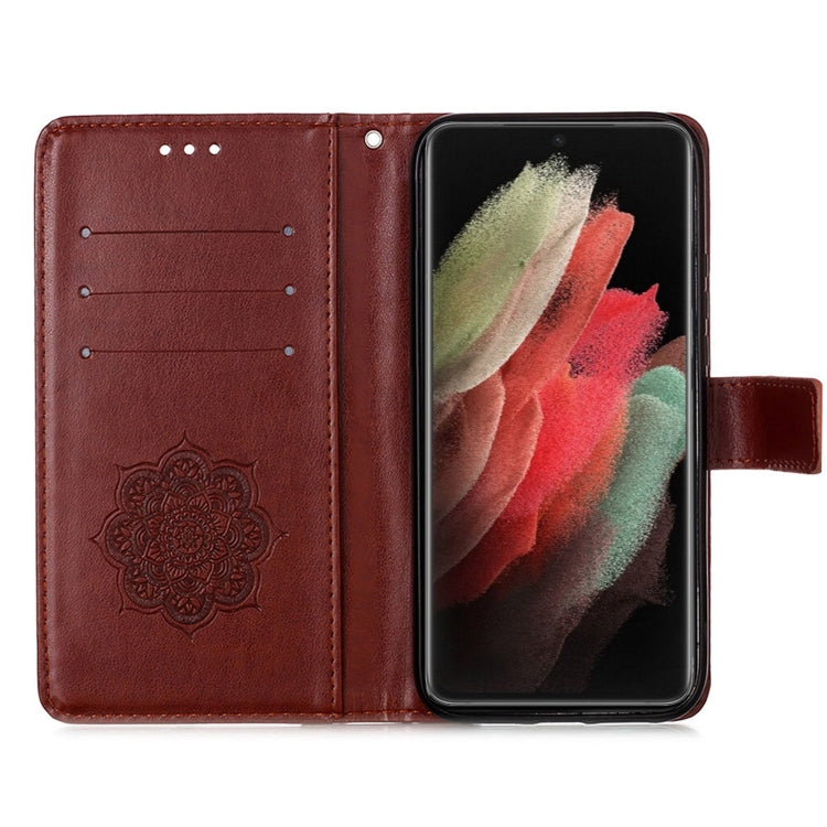 For Samsung Galaxy S21 Ultra 5G Dream Catcher Printing Horizontal Flip Leather Case with Holder & Card Slots & Wallet & Lanyard
