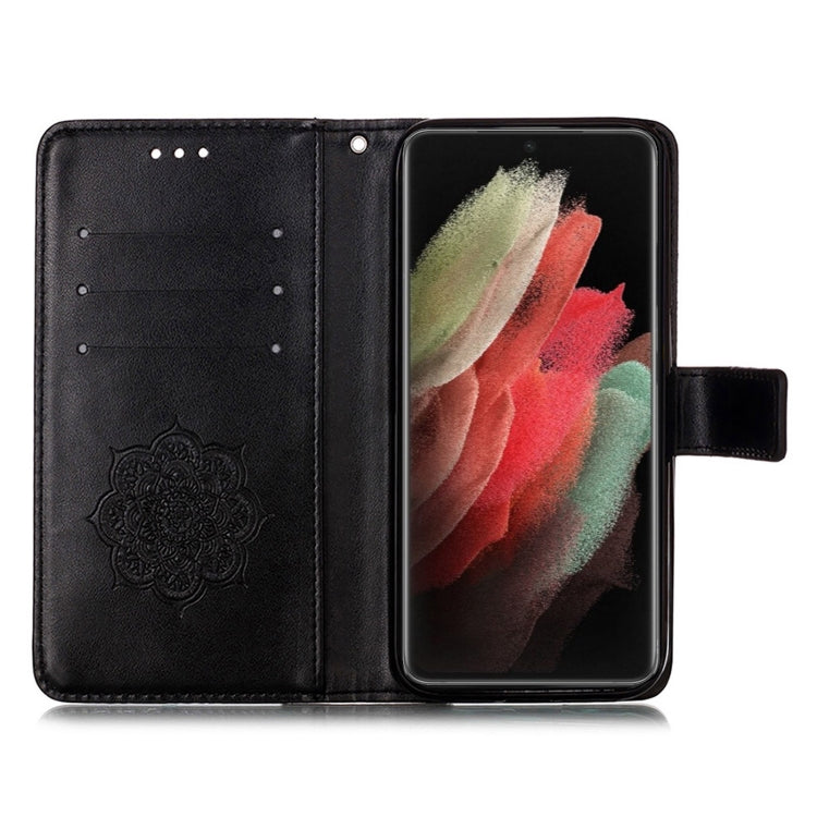 For Samsung Galaxy S21 Ultra 5G Dream Catcher Printing Horizontal Flip Leather Case with Holder & Card Slots & Wallet & Lanyard