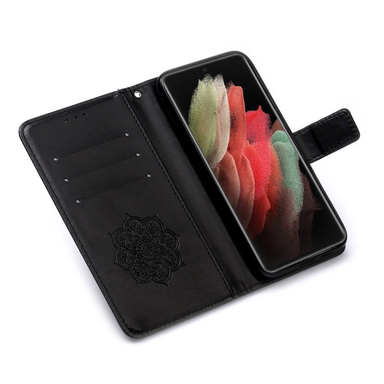 For Samsung Galaxy S21 Ultra 5G Dream Catcher Printing Horizontal Flip Leather Case with Holder & Card Slots & Wallet & Lanyard