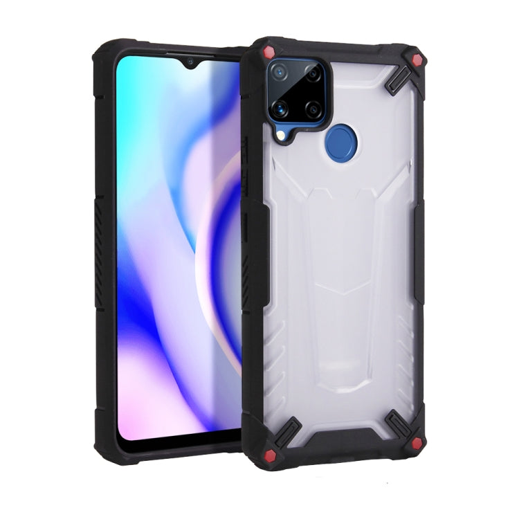 For OPPO Realme C12 / C15 Four-corner Airbag Shockproof TPU + Semi Transparent PC Case