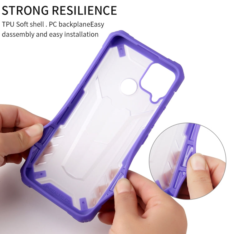 For OPPO Realme C12 / C15 Four-corner Airbag Shockproof TPU + Semi Transparent PC Case
