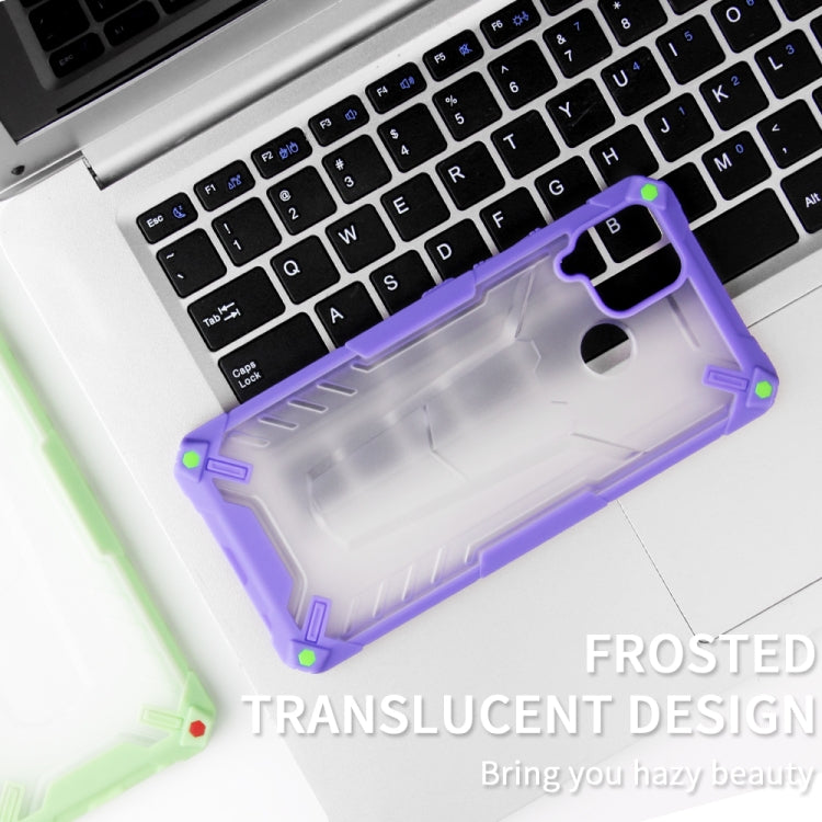 For OPPO Realme C12 / C15 Four-corner Airbag Shockproof TPU + Semi Transparent PC Case