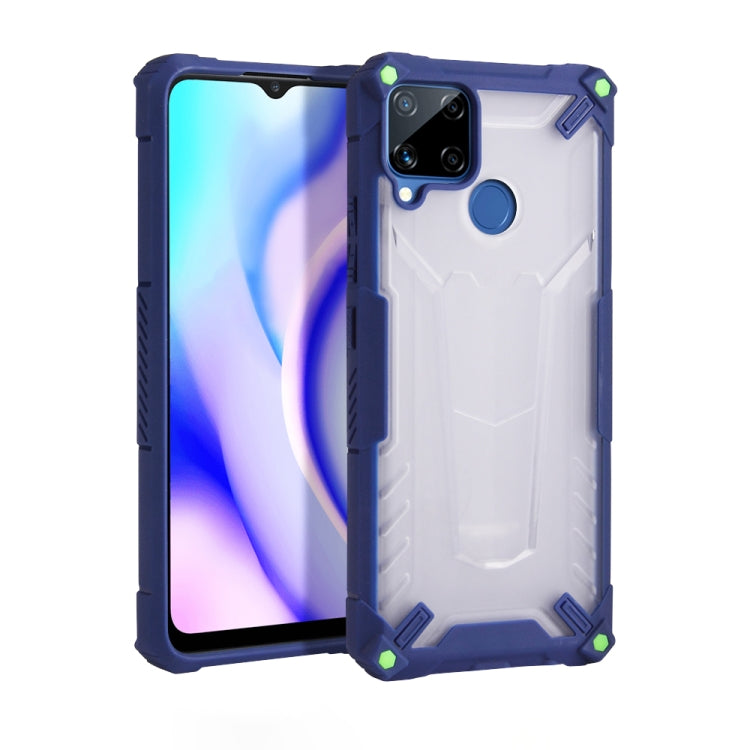 For OPPO Realme C12 / C15 Four-corner Airbag Shockproof TPU + Semi Transparent PC Case