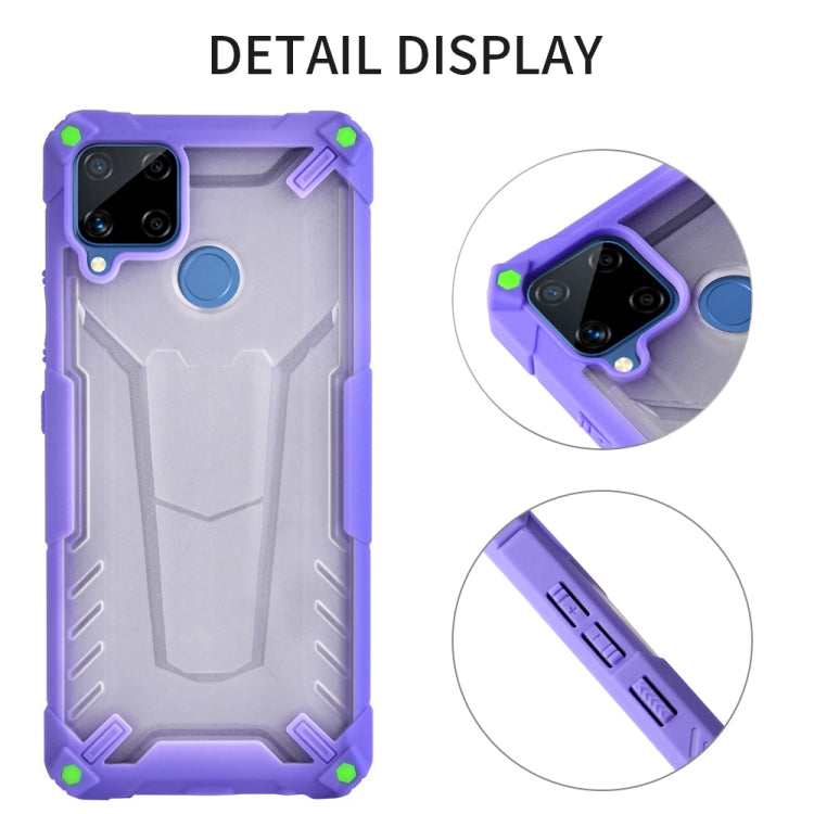 For OPPO Realme C12 / C15 Four-corner Airbag Shockproof TPU + Semi Transparent PC Case