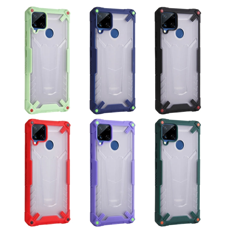 For OPPO Realme C12 / C15 Four-corner Airbag Shockproof TPU + Semi Transparent PC Case