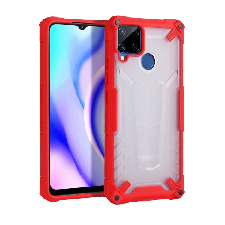 For OPPO Realme C12 / C15 Four-corner Airbag Shockproof TPU + Semi Transparent PC Case