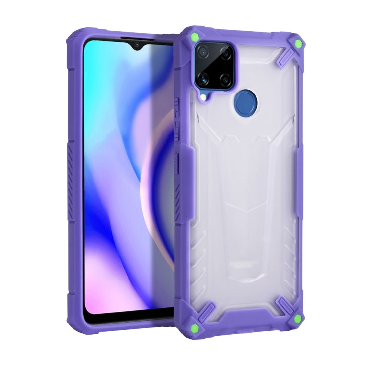 For OPPO Realme C12 / C15 Four-corner Airbag Shockproof TPU + Semi Transparent PC Case