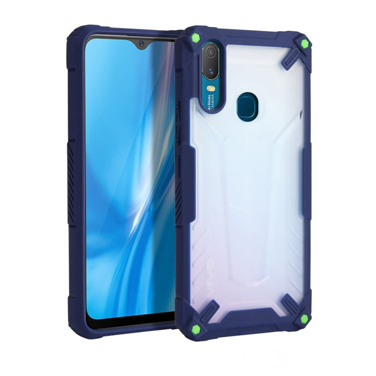 For vivo Y11 / Y12 / Y15 Four-corner Airbag Shockproof TPU + Semi Transparent PC Case