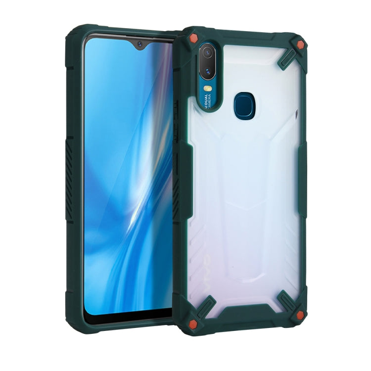 For vivo Y11 / Y12 / Y15 Four-corner Airbag Shockproof TPU + Semi Transparent PC Case