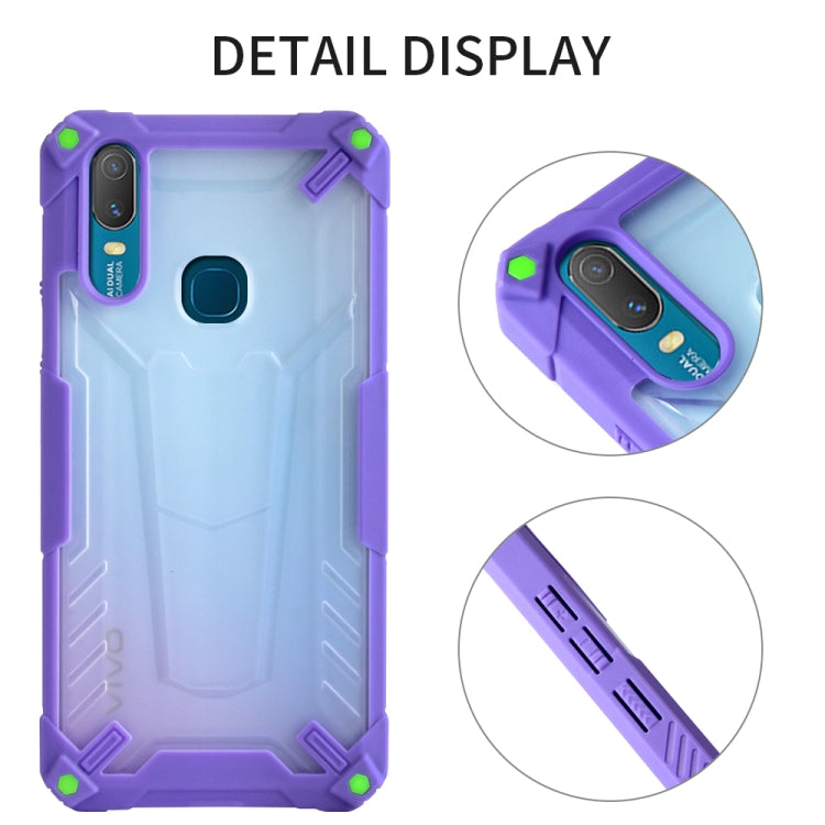 For vivo Y11 / Y12 / Y15 Four-corner Airbag Shockproof TPU + Semi Transparent PC Case