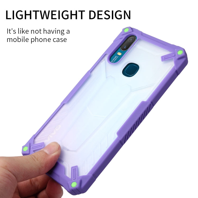 For vivo Y11 / Y12 / Y15 Four-corner Airbag Shockproof TPU + Semi Transparent PC Case