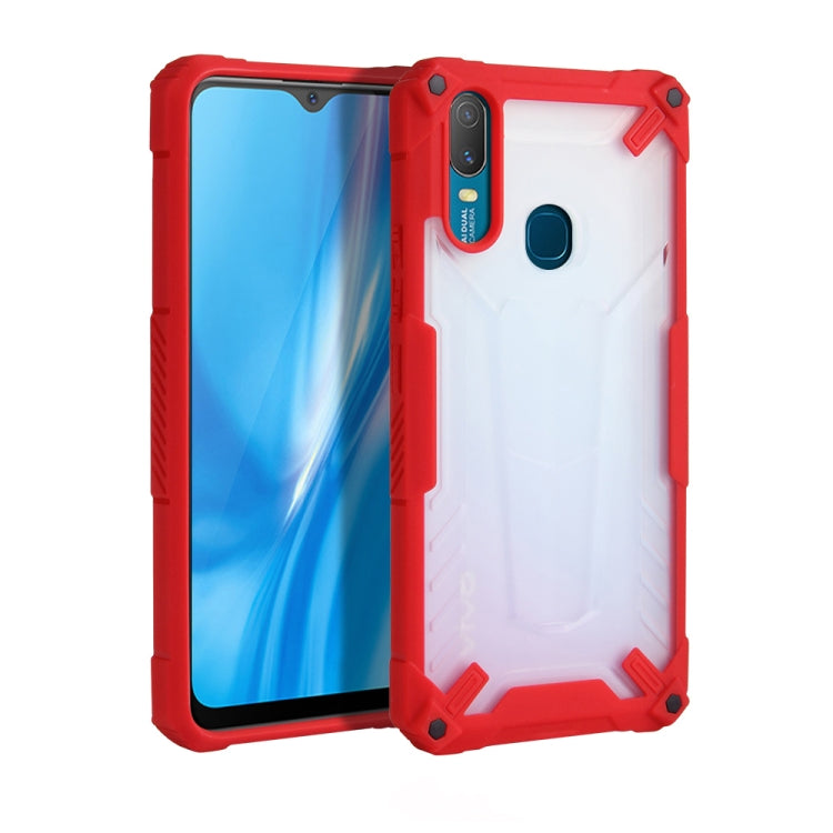 For vivo Y11 / Y12 / Y15 Four-corner Airbag Shockproof TPU + Semi Transparent PC Case