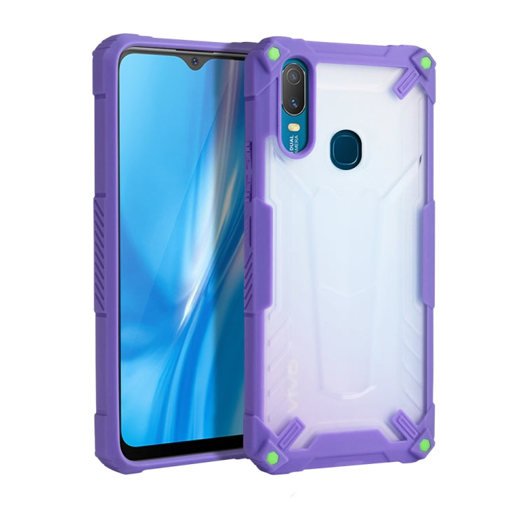 For vivo Y11 / Y12 / Y15 Four-corner Airbag Shockproof TPU + Semi Transparent PC Case