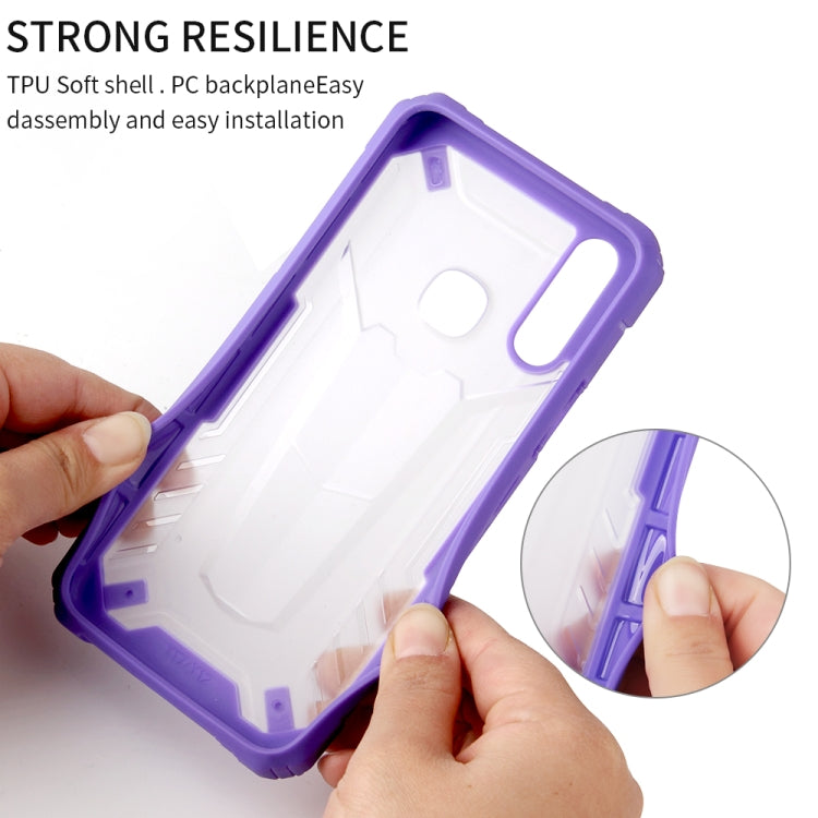 For vivo Y11 / Y12 / Y15 Four-corner Airbag Shockproof TPU + Semi Transparent PC Case