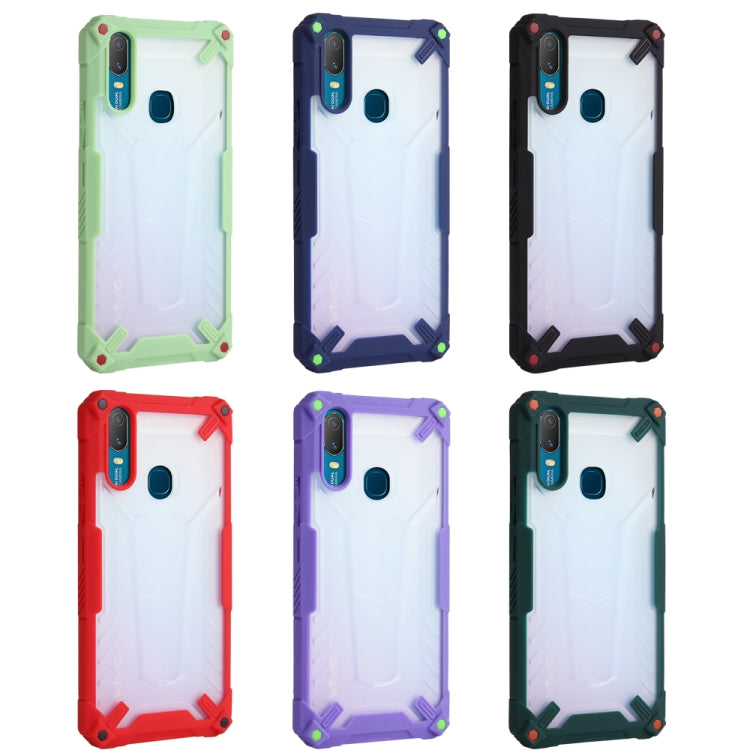 For vivo Y11 / Y12 / Y15 Four-corner Airbag Shockproof TPU + Semi Transparent PC Case