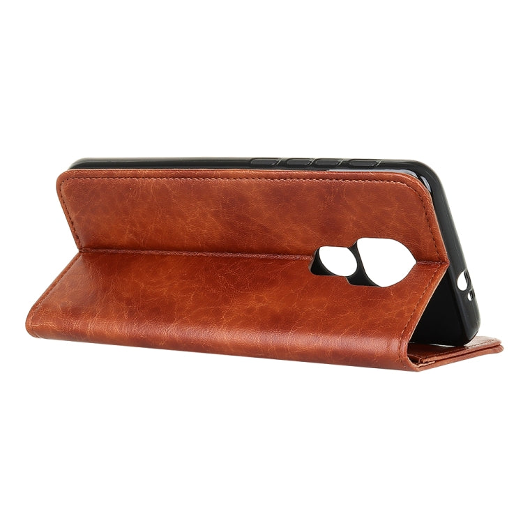For Motorola Moto G Play 2021 Magnetic Crazy Horse Texture Horizontal Flip Leather Case with Holder & Card Slots & Wallet