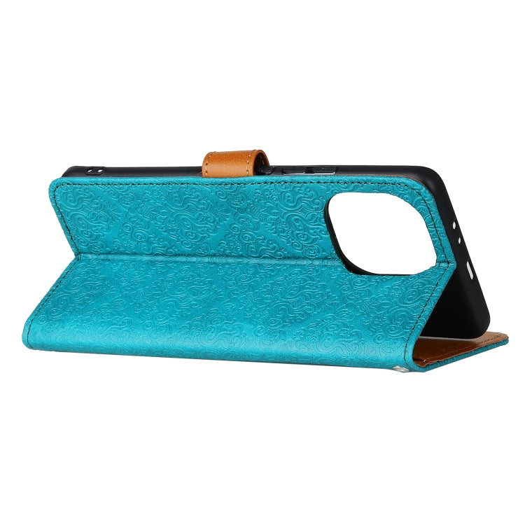For Xiaomi Mi 11 European Floral Embossed Copper Buckle Horizontal Flip PU Leather Case with Holder & Card Slots & Wallet & Photo Frame