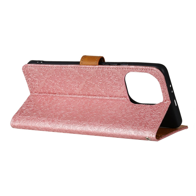 For Xiaomi Mi 11 European Floral Embossed Copper Buckle Horizontal Flip PU Leather Case with Holder & Card Slots & Wallet & Photo Frame