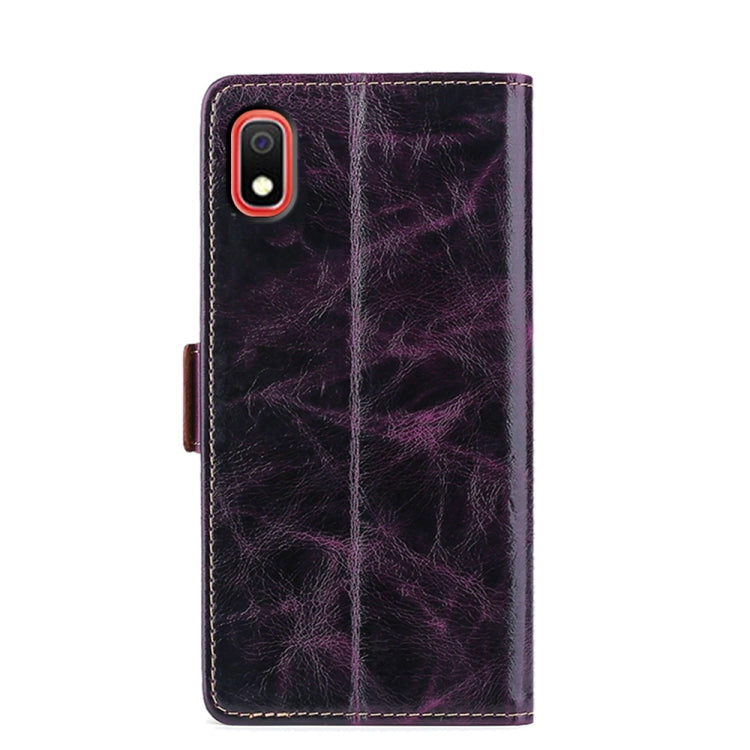 For Samsung Galaxy A10 Knead Pattern Texture Side Buckle Horizontal Flip Leather Case with Holder & Card Slots