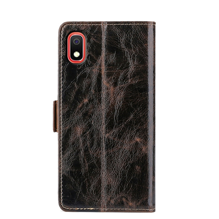For Samsung Galaxy A10 Knead Pattern Texture Side Buckle Horizontal Flip Leather Case with Holder & Card Slots