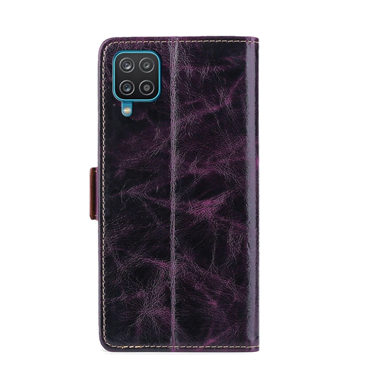 For Samsung Galaxy A12 Knead Pattern Texture Side Buckle Horizontal Flip Leather Case with Holder & Card Slots