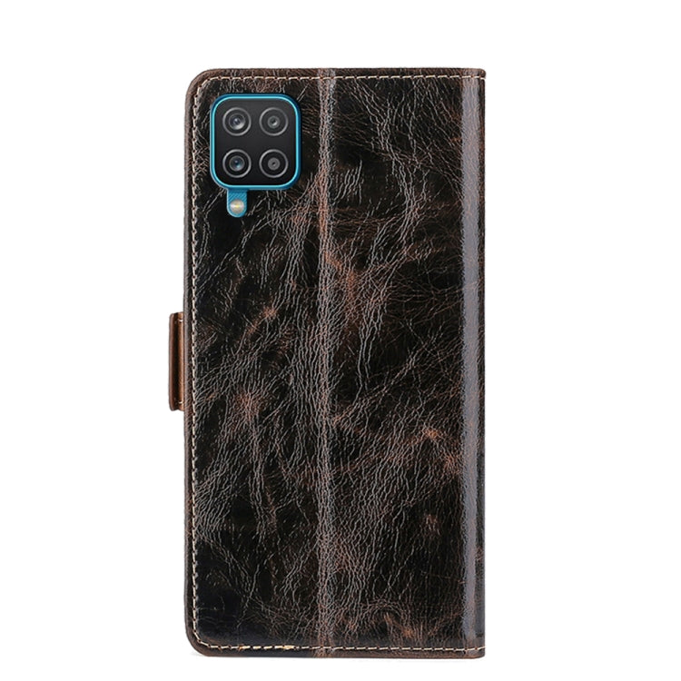 For Samsung Galaxy A12 Knead Pattern Texture Side Buckle Horizontal Flip Leather Case with Holder & Card Slots