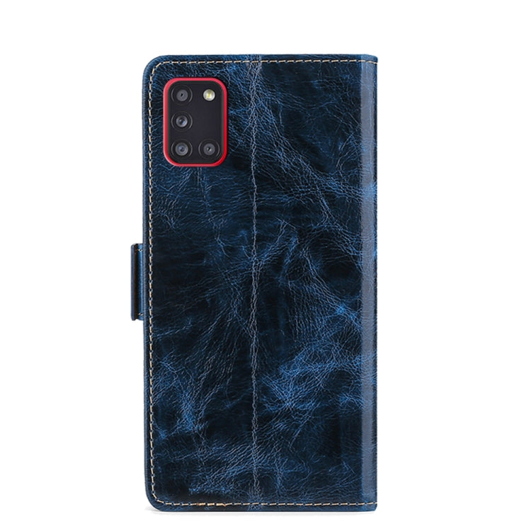 For Samsung Galaxy A31(EU Version) Knead Pattern Texture Side Buckle Horizontal Flip Leather Case with Holder & Card Slots