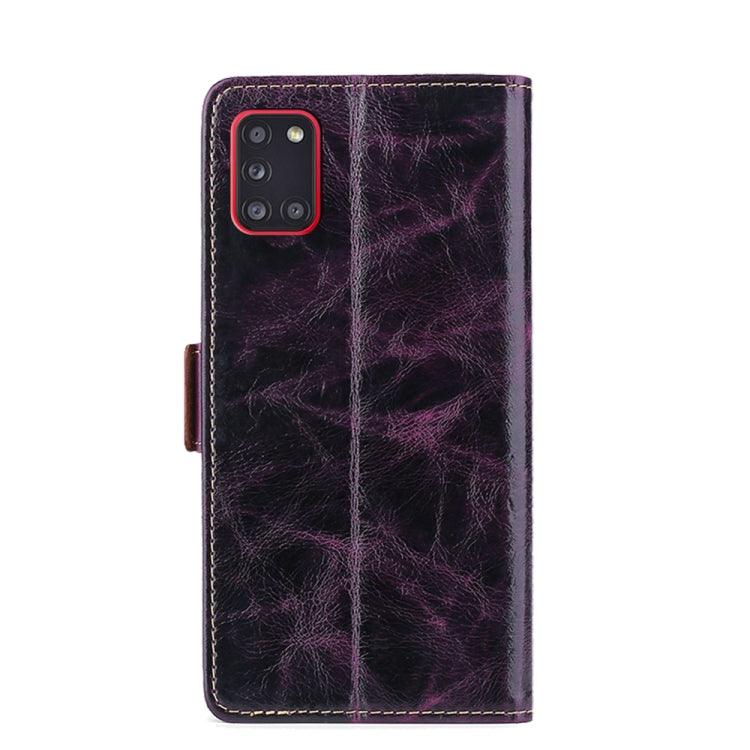 For Samsung Galaxy A31(EU Version) Knead Pattern Texture Side Buckle Horizontal Flip Leather Case with Holder & Card Slots
