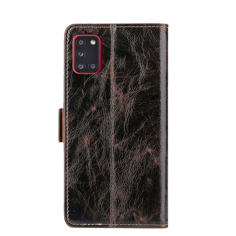 For Samsung Galaxy A31(EU Version) Knead Pattern Texture Side Buckle Horizontal Flip Leather Case with Holder & Card Slots