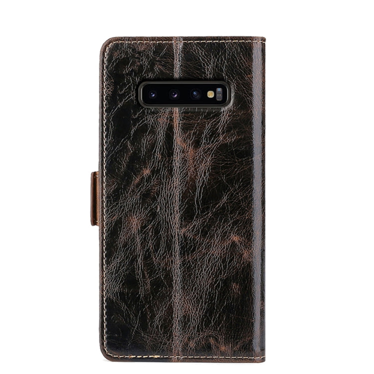 For Samsung Galaxy S10 Plus Knead Pattern Texture Side Buckle Horizontal Flip Leather Case with Holder & Card Slots