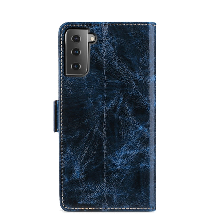 For Samsung Galaxy S21 5G Knead Pattern Texture Side Buckle Horizontal Flip Leather Case with Holder & Card Slots
