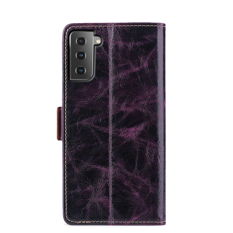 For Samsung Galaxy S21 5G Knead Pattern Texture Side Buckle Horizontal Flip Leather Case with Holder & Card Slots