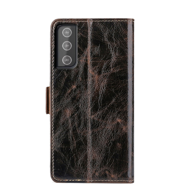 For Samsung Galaxy S21 Plus 5G Knead Pattern Texture Side Buckle Horizontal Flip Leather Case with Holder & Card Slots