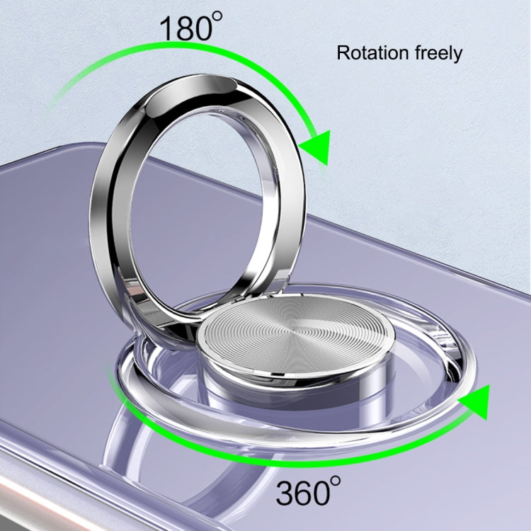 For Samsung Galaxy S21+ 5G Pure Color Shockproof Transparent TPU + Acrylic Protective Case with Ring Holder