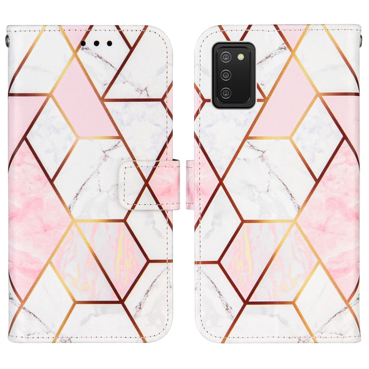 For Samsung Galaxy A02s (US Version) Marble Stitching Horizontal Flip PU Leather Case with Holder & Card Slots & Wallet & Lanyard