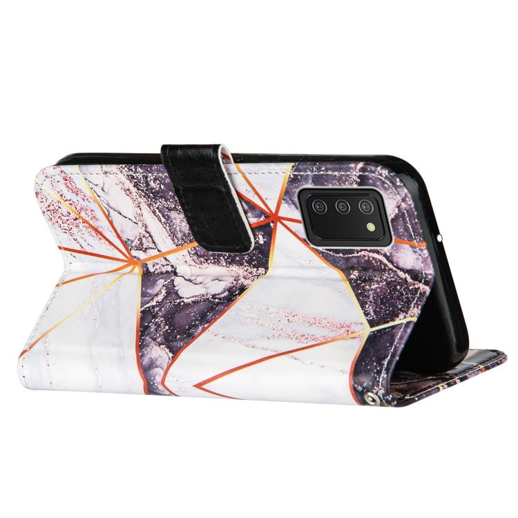For Samsung Galaxy A02s (US Version) Marble Stitching Horizontal Flip PU Leather Case with Holder & Card Slots & Wallet & Lanyard