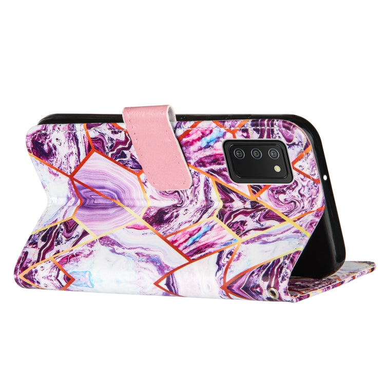 For Samsung Galaxy A02s (EU Version) Marble Stitching Horizontal Flip PU Leather Case with Holder & Card Slots & Wallet & Lanyard
