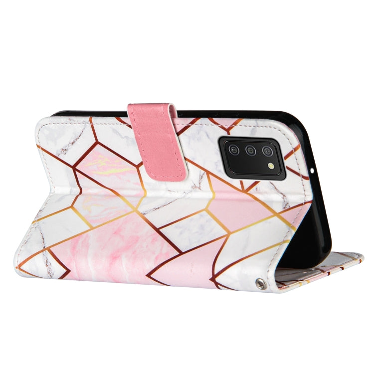 For Samsung Galaxy A02s (EU Version) Marble Stitching Horizontal Flip PU Leather Case with Holder & Card Slots & Wallet & Lanyard