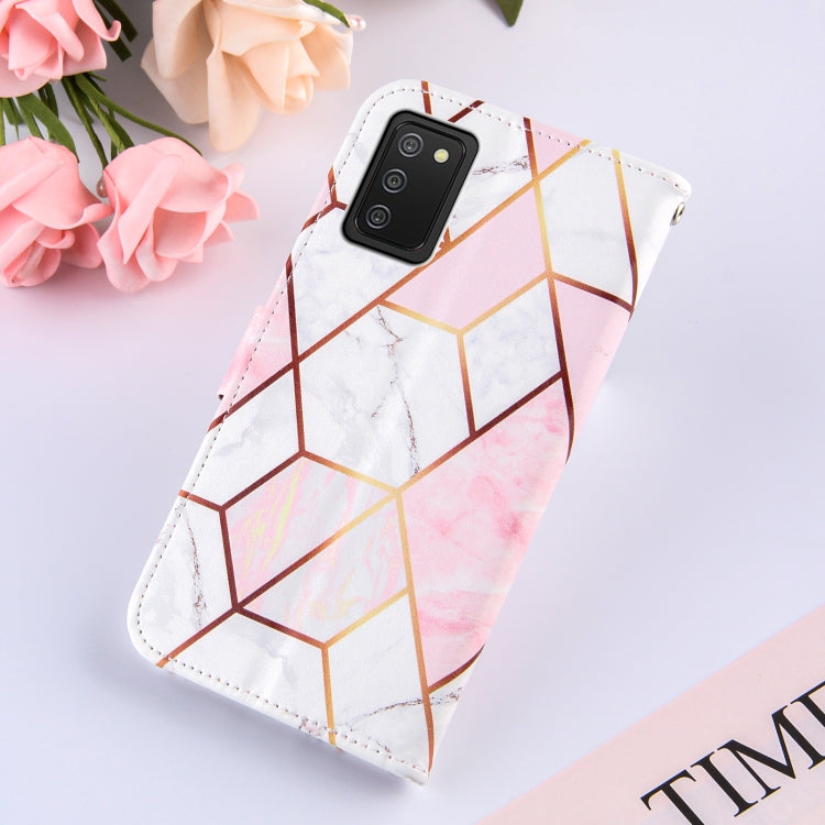 For Samsung Galaxy A02s (EU Version) Marble Stitching Horizontal Flip PU Leather Case with Holder & Card Slots & Wallet & Lanyard