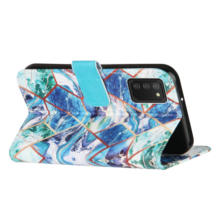 For Samsung Galaxy A02s (EU Version) Marble Stitching Horizontal Flip PU Leather Case with Holder & Card Slots & Wallet & Lanyard