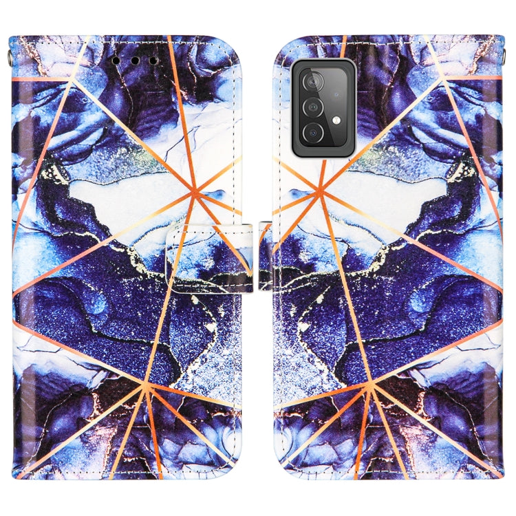 For Samsung Galaxy A52 5G / 4G Marble Stitching Horizontal Flip PU Leather Case with Holder & Card Slots & Wallet & Lanyard