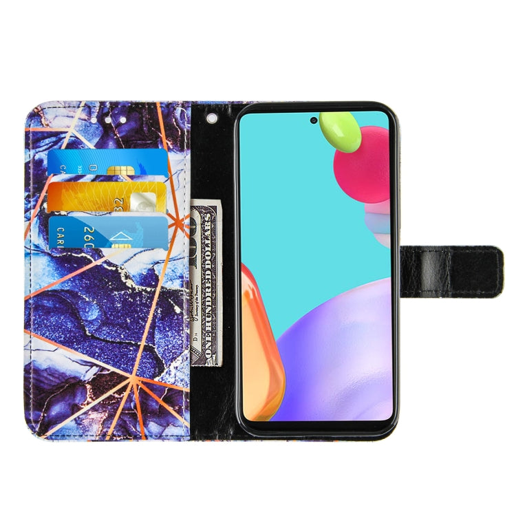 For Samsung Galaxy A52 5G / 4G Marble Stitching Horizontal Flip PU Leather Case with Holder & Card Slots & Wallet & Lanyard