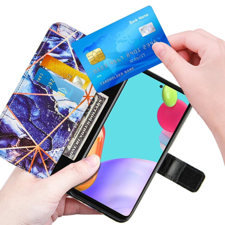For Samsung Galaxy A52 5G / 4G Marble Stitching Horizontal Flip PU Leather Case with Holder & Card Slots & Wallet & Lanyard