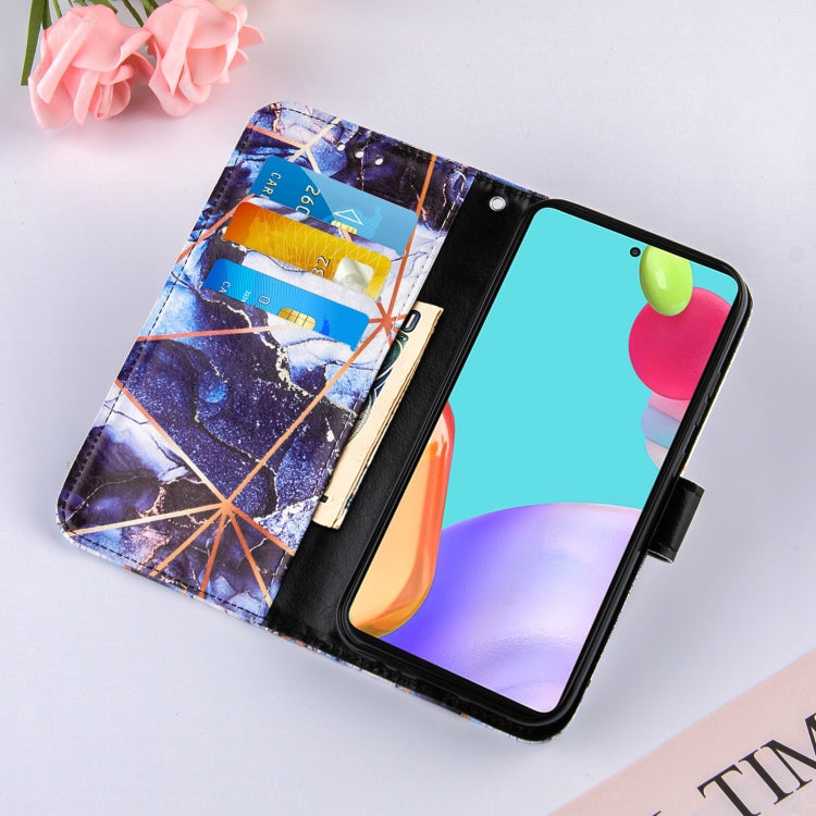 For Samsung Galaxy A52 5G / 4G Marble Stitching Horizontal Flip PU Leather Case with Holder & Card Slots & Wallet & Lanyard