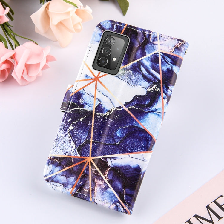 For Samsung Galaxy A52 5G / 4G Marble Stitching Horizontal Flip PU Leather Case with Holder & Card Slots & Wallet & Lanyard