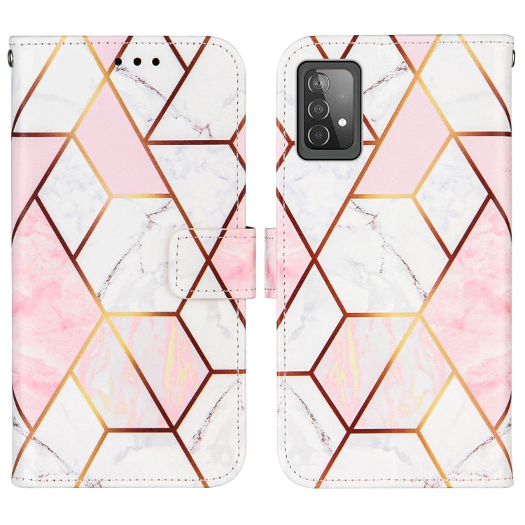 For Samsung Galaxy A52 5G / 4G Marble Stitching Horizontal Flip PU Leather Case with Holder & Card Slots & Wallet & Lanyard