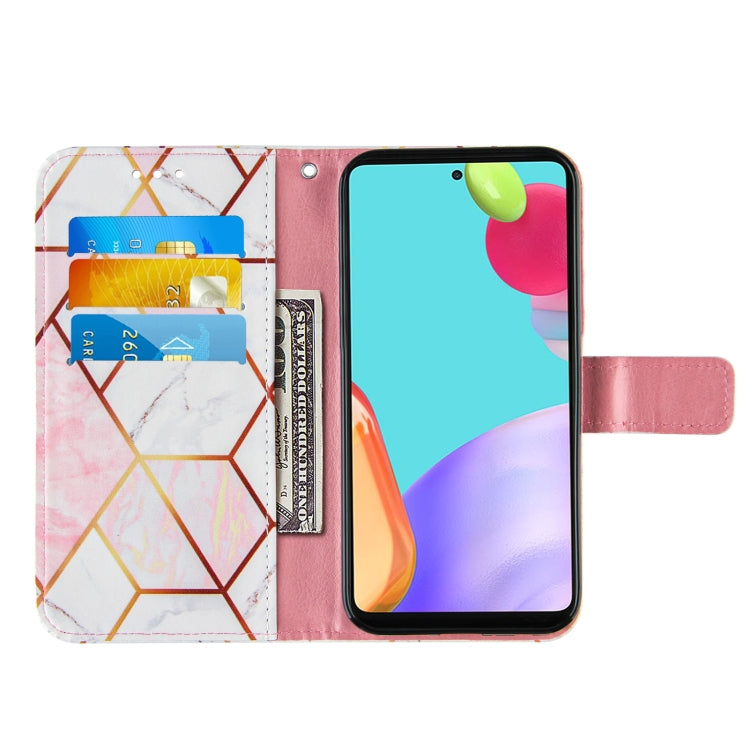 For Samsung Galaxy A52 5G / 4G Marble Stitching Horizontal Flip PU Leather Case with Holder & Card Slots & Wallet & Lanyard